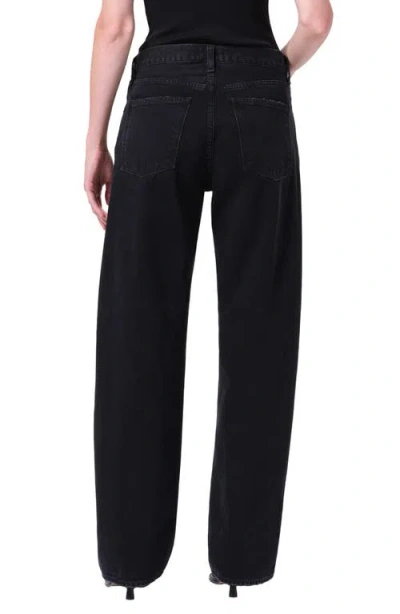 Agolde Arc Criss Cross Asymmetric Straight-leg Jeans In Black