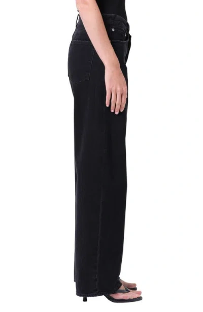 Agolde Arc Criss Cross Asymmetric Straight-leg Jeans In Black