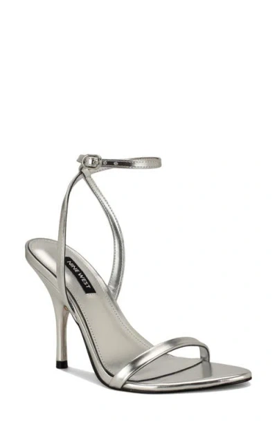 Nine West Villo Ankle Strap Sandal In Silver