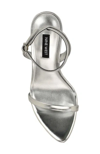 Nine West Villo Ankle Strap Sandal In Silver