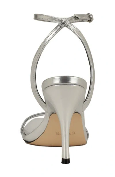 Nine West Villo Ankle Strap Sandal In Silver