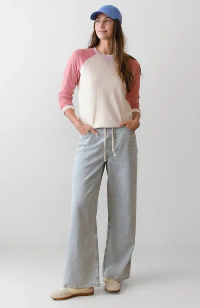 Marine Layer Varsity Raglan Sweatshirt In White