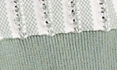 Madewell Core Cotton Vertical Stripe Polo Frosted Cypress In Green