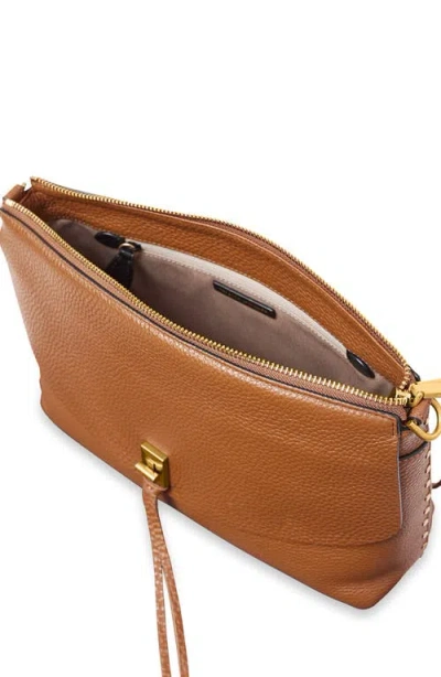 Rebecca Minkoff Darren Small Leather Top Zip Crossbody In Caramello