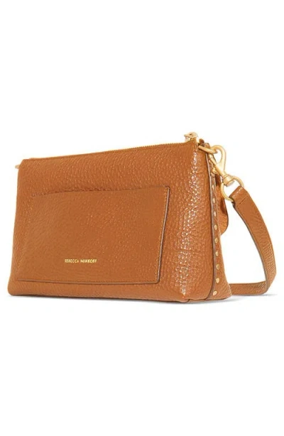 Rebecca Minkoff Darren Small Leather Top Zip Crossbody In Caramello