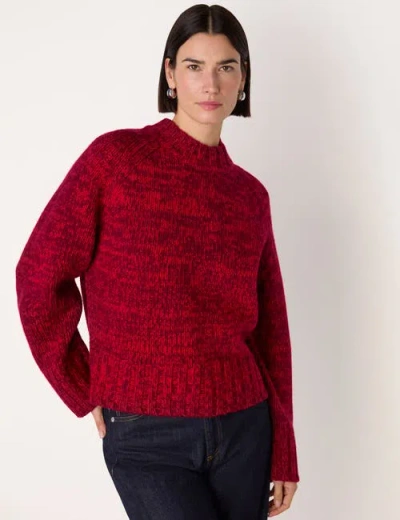 Whistles Chunky Wool Fleck Knit Sweater In Red