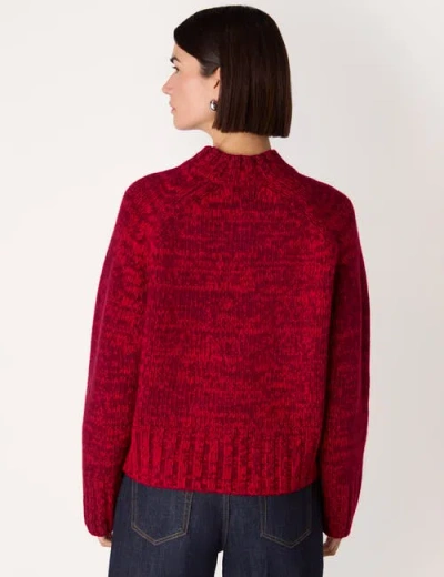 Whistles Chunky Wool Fleck Knit Sweater In Red