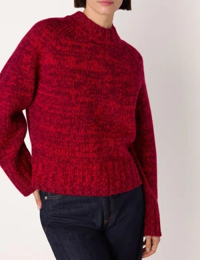 Whistles Chunky Wool Fleck Knit Sweater In Red