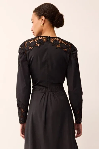 Marie Oliver Dori Lace Long-sleeve Blouse In Black