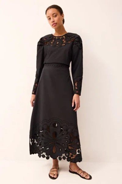 Marie Oliver Dori Lace Long-sleeve Blouse In Black