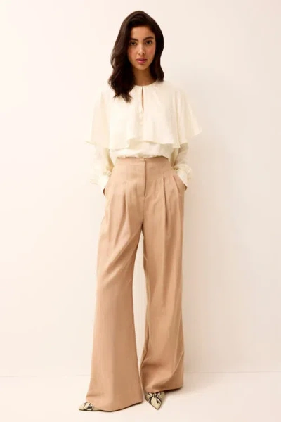 Marie Oliver Macbee Wide Leg Pants In Sesame In Brown