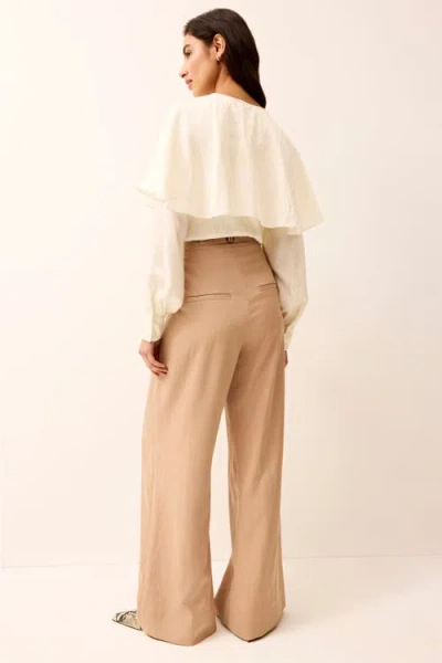 Marie Oliver Macbee Wide Leg Pants In Sesame In Brown