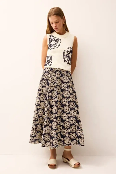Marie Oliver Sasha Floral Midi Skirt In Multi