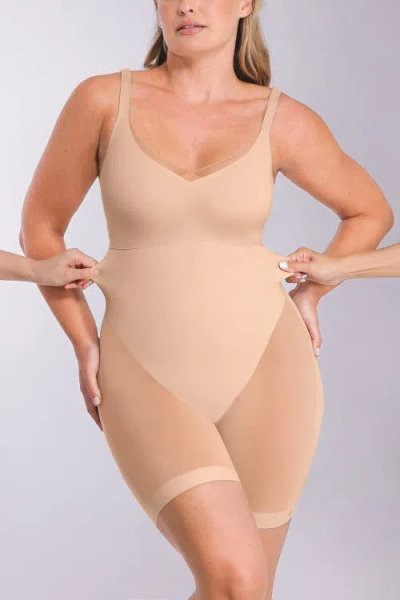 Shapellx Meshsmooth Butt-lifting Bodysuit In Neutral