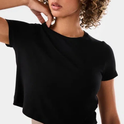 Tavi Ribbed Tee In Black