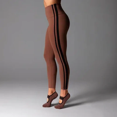 Tavi High Waisted 7/8 Stripe Legging In Brown