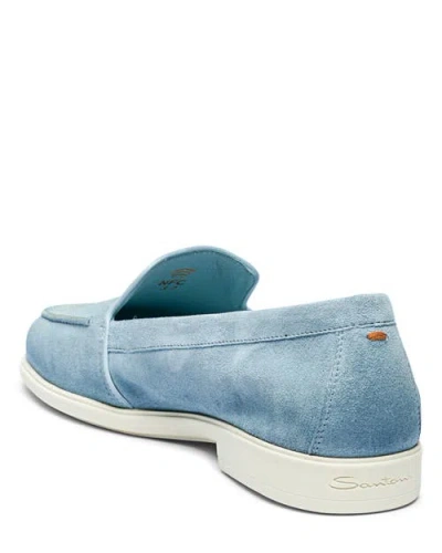 Santoni Suede Loafer In Blue