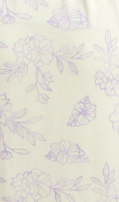 Everly Grey Ruffle Romper & Head Wrap Set In Purple