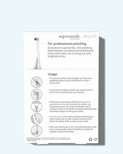 Supersmile Zina45 Sonic Pulse Toothbrush Replacement Polishing Head In Transparent
