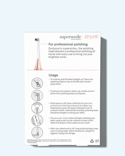 Supersmile Zina45 Sonic Pulse Toothbrush Replacement Polishing Head In Transparent