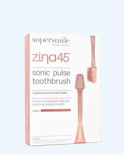 Supersmile Zina45 Sonic Pulse Toothbrush Replacement Heads 2 Pack In White