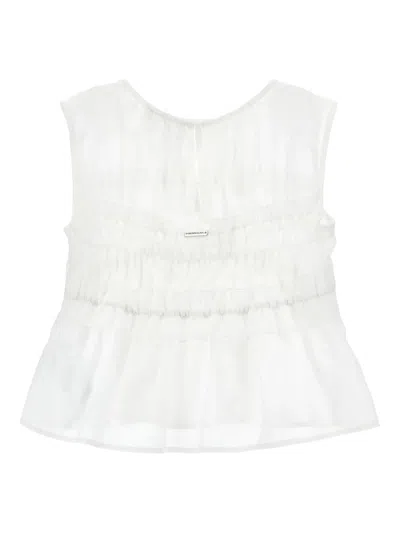 Monnalisa Ruffled Top Blouse In White