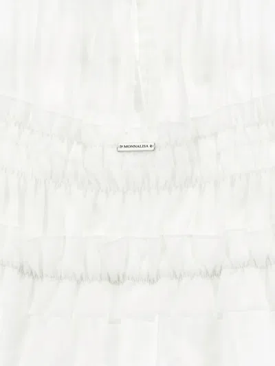 Monnalisa Ruffled Top Blouse In White