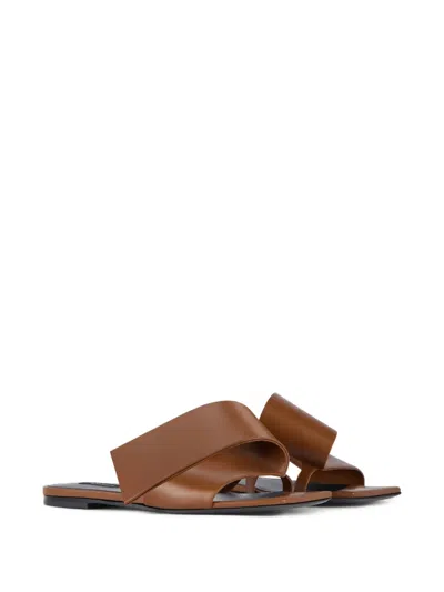 Givenchy Twisted Ribbon Slide Sandal In Brown