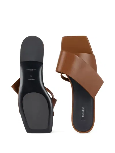 Givenchy Twisted Ribbon Slide Sandal In Brown