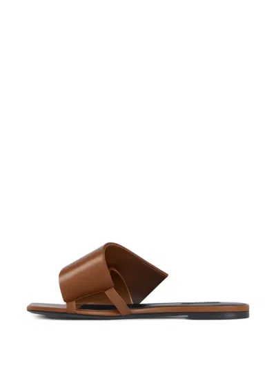 Givenchy Twisted Ribbon Slide Sandal In Brown