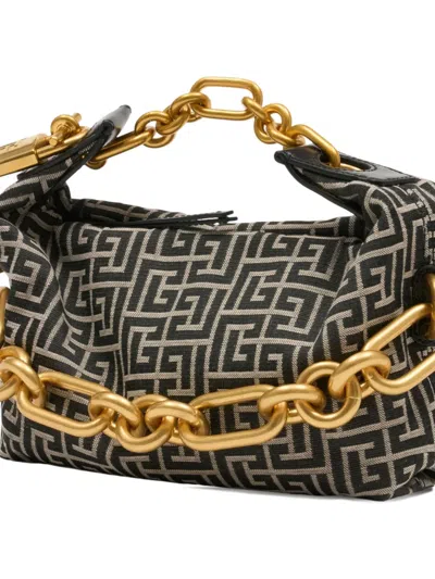 Balmain Mini Sync Chain Tote Bag In Black