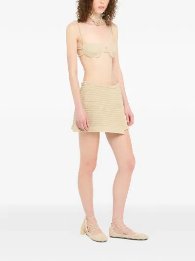 Alanui Balconette Self-tie Bra In Neutral