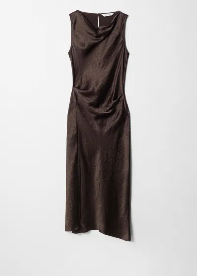 & Other Stories Cinch Waist Sleeveless Jersey Dress In Brown
