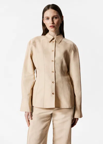 & Other Stories Tapered Shirt In Nude
