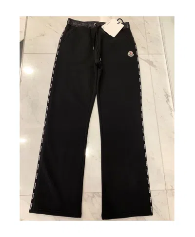 Moncler Logo Trim Drawstring Track Pants In Black