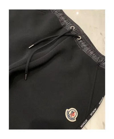 Moncler Logo Trim Drawstring Track Pants In Black