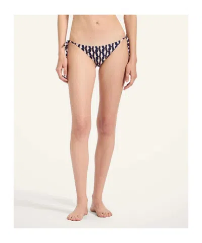 La Doublej Fish-print Bikini Bottom In Black