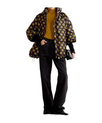 La Doublej St. Moritz Printed Reversible Jacket In Black