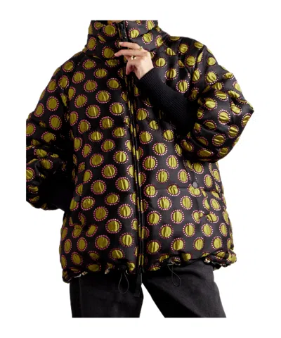 La Doublej St. Moritz Printed Reversible Jacket In Black