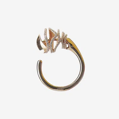 Bottega Veneta Drop Cubic Zirconia Ring In Gold