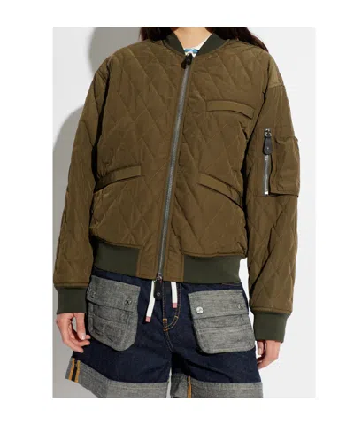 Dsquared2 Quilted Bomber Jacket In Green