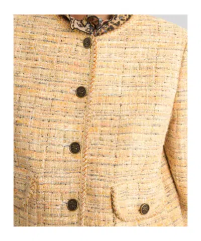 Etro Tweed-effect Cropped Jacket In Brown