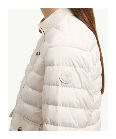 Moncler Quilted Button Jacket In White