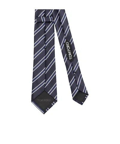 Tom Ford Regimental Tie Striped Pattern Slim Shape In Black
