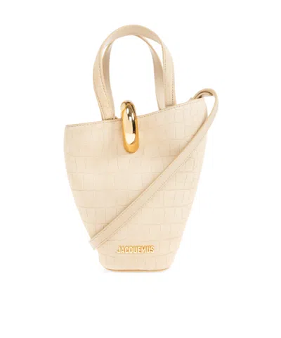 Jacquemus Womens Light Ivory Le Petit Bambola Small Leather Top-handle Bag In Brown