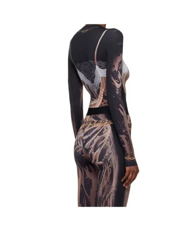 Marine Serre Stretch Plain Weave Knit T-shirt In Multi