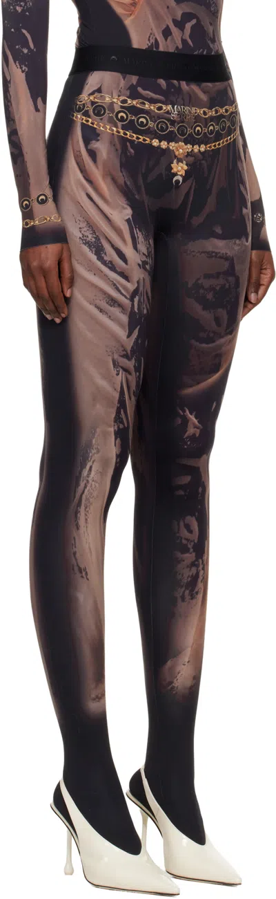 Marine Serre Stretch Plain Weave Stretchy Leggings In Multi