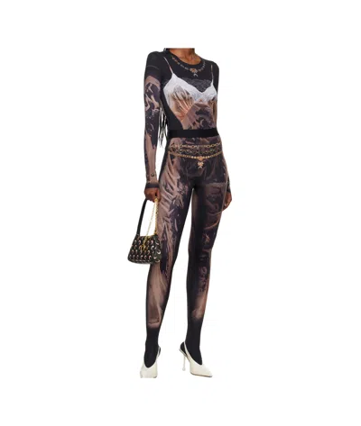 Marine Serre Stretch Plain Weave Stretchy Leggings In Multi