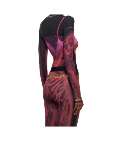 Marine Serre Stretch Plain Weave Knit T-shirt In Multi