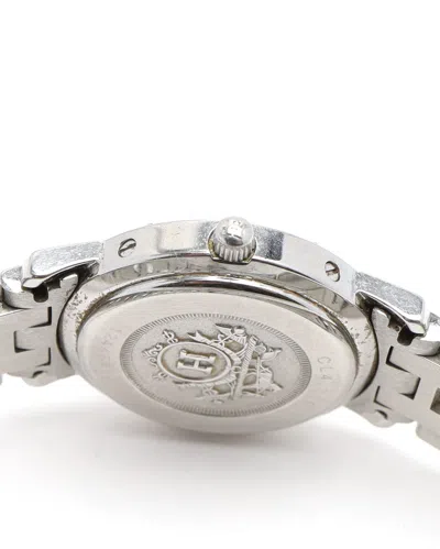 Pre-owned Hermes Hermès Clipper 24mm Ca 2000 Watch In Silver